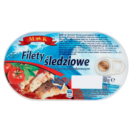 Filety śledziowe w sosie pomidorowym MK 160 g