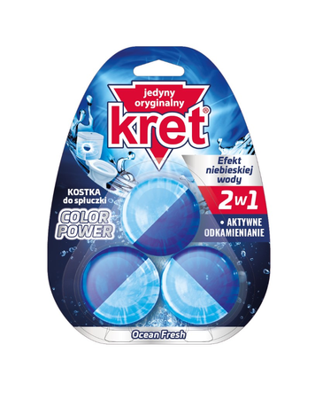 Kostka do spłuczki Kret 2w1 Ocean 3x50g